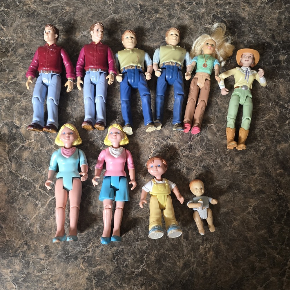 Vintage Fisher-Price Loving Family Dollhouse Figure Lot – 10 Pieces